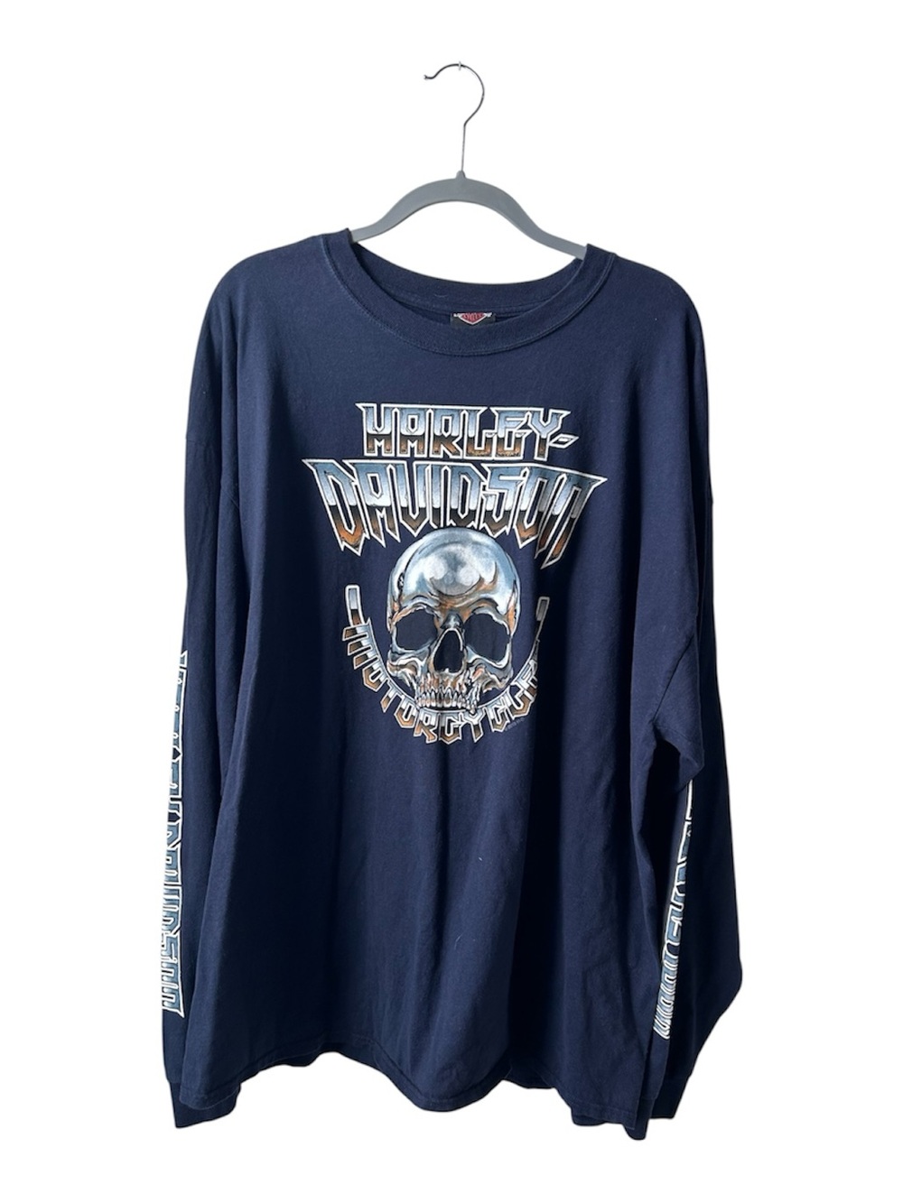Harley-Davidson Navy Long Sleeve Skull & Logo Graphic Tee